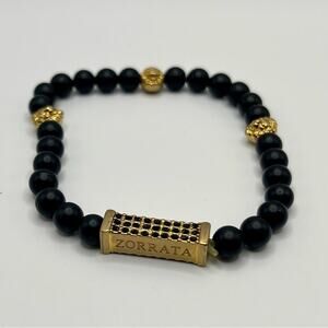 Zorrata Three Stones black onyx stone bracelet